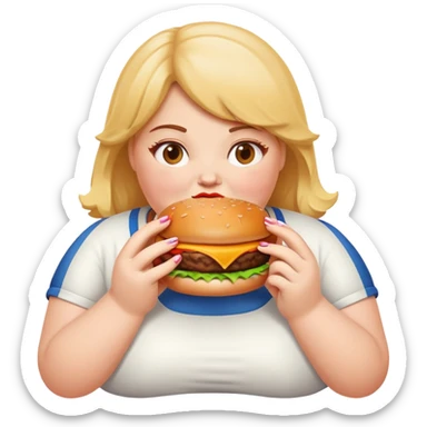 fat girl with a burger sticker