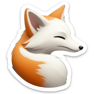 White fox and Red fox hugging best friends sticker