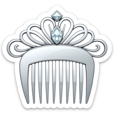 white hair comb with diamonds sticker