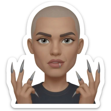 baddie with long nails and lips sticker