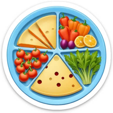 prato de comida dividido com legumes sticker