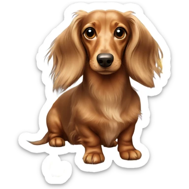 Longhaired dachshund  sticker