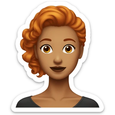 Noir cheveux lisses de couleur roux sticker