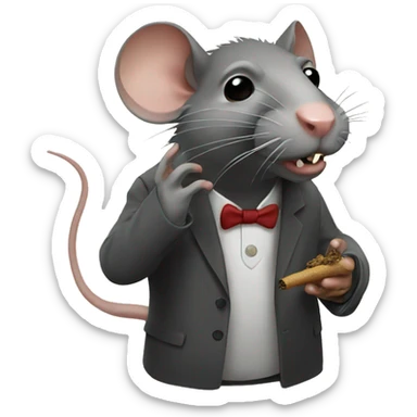 rat smoking sticker