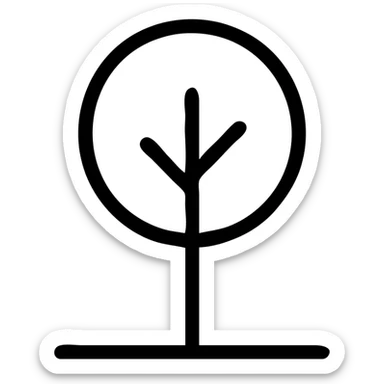 tree growing from the ground, Scandinavian folk art style, highly detailed, traditional neutral folk art palette, suitable for favicon, logo, and emoji sticker