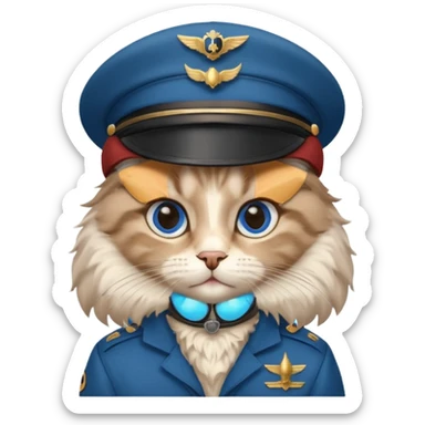 Cute ragdoll cat on a plane sticker