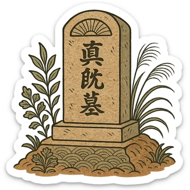 ukiyo-e style grave sticker