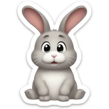yugy bunny watching anime sticker