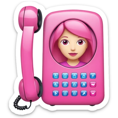 pink phone contacts sticker