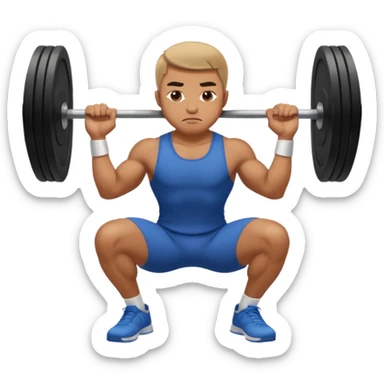 just a man doing a squat without weights sticker