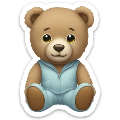 A pastel teddy bear wearing uggs sticker