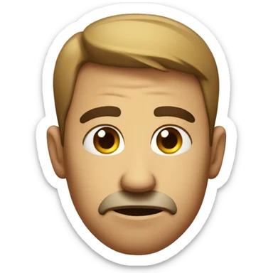 Concerned face with a smirk sticker