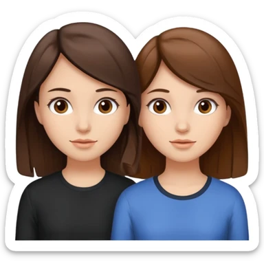 2 Besties g girls one dark brown hair one light brown hair sticker