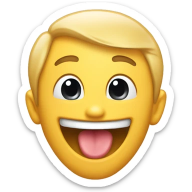 smiling and biting tongue emoji sticker