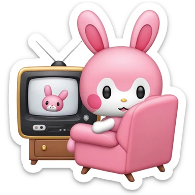 My Melody Watching TV sticker