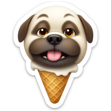 fat dog ice scream sticker