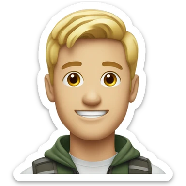 smiling white young man outdoors sticker