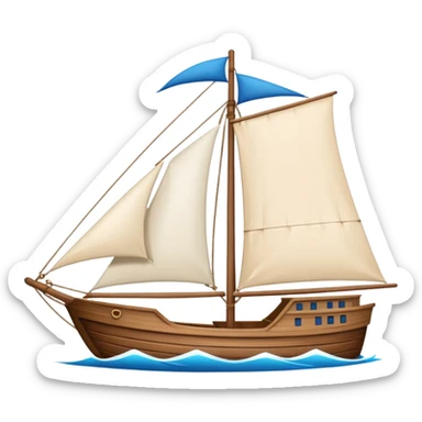 ship in cartoon  sticker