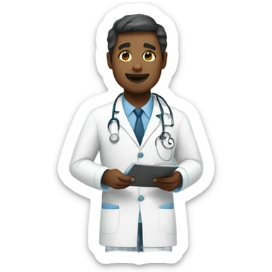 Doctor doing a physical. sticker