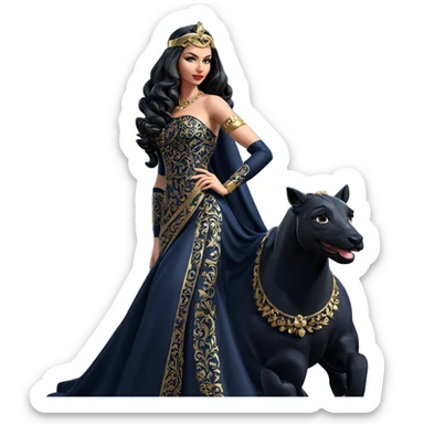 girl in elegant dress sticker