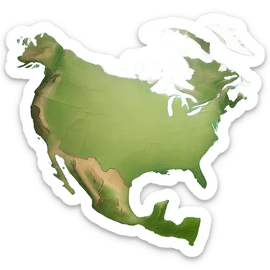 Map of North America sticker