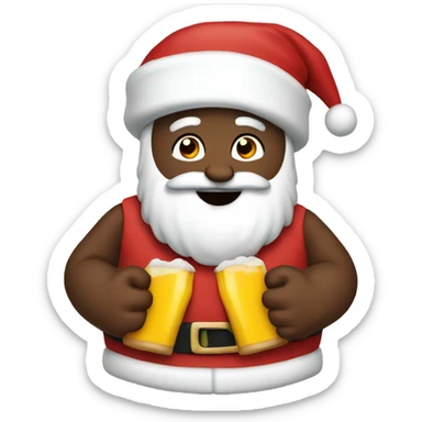 Santa with 6 pack  sticker