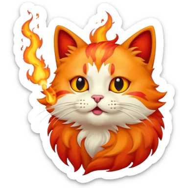 Gato soltando fogo sticker
