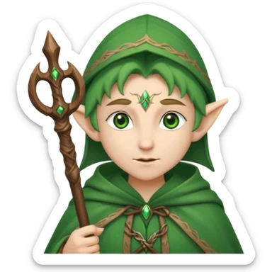 elf, druid, holding a staff sticker