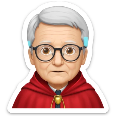 red clothed old person with eyeglass sticker