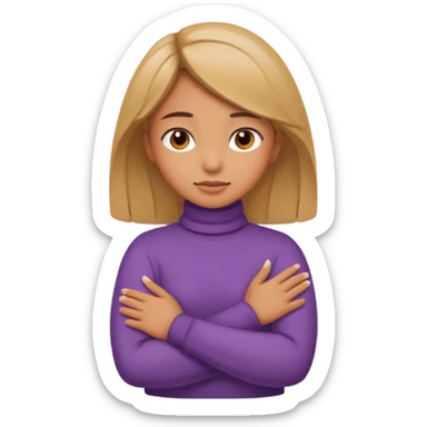 girl crossing arms around neck sticker