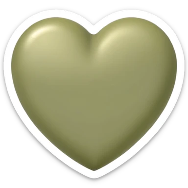 Pale olive heart  sticker