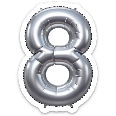 aluminum balloon shaped like number 6 sticker