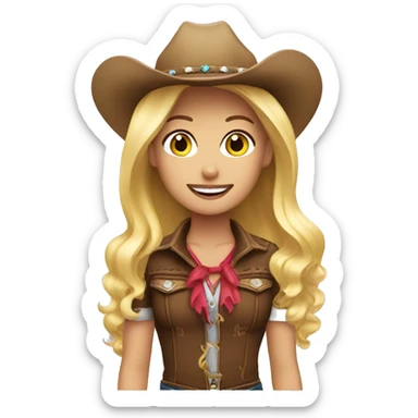 blonde cowgirl sticker