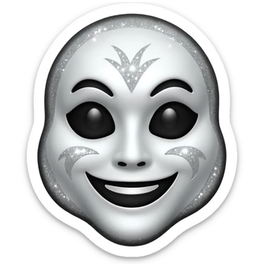 mask Ghost face glitter  sticker