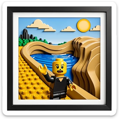 Edvard munch the scream landscape in Lego sticker