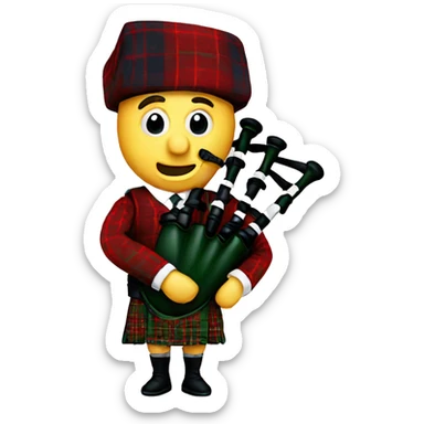 tartan bagpipes sticker
