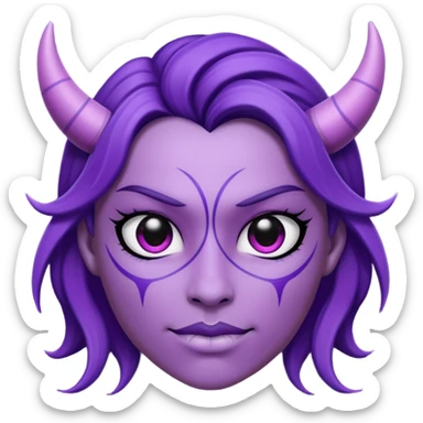 Demon violet 😈 avec des pointillés 🫥 sticker