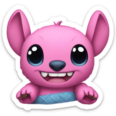 Stitch in pink sticker