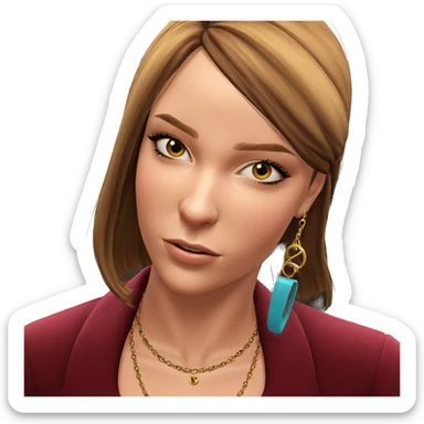 girl with brown hair jewelry sticker