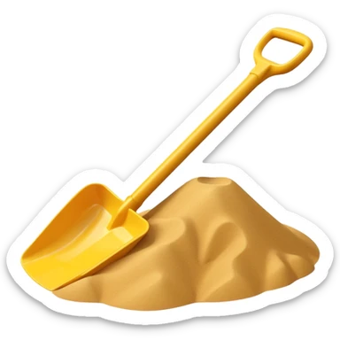 toy shavel on the sand sticker