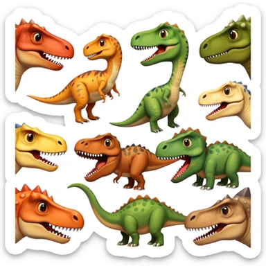 faces of different dinosaurs  sticker