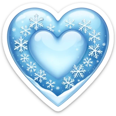 cold winter heart sticker