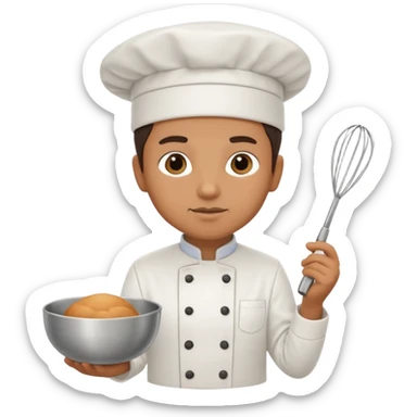 chef holding whisk and bowl sticker