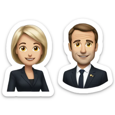 Macron avec sa femme sticker