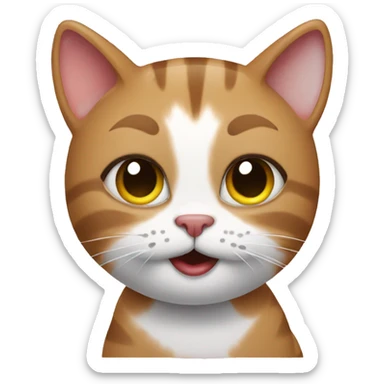 cat putting makeup sticker