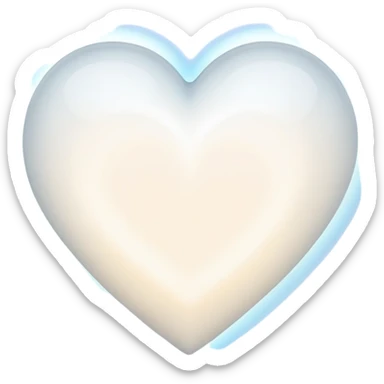 glowing white heart sticker