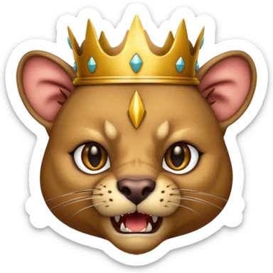 Fossa animal wearing a crown is angry sticker