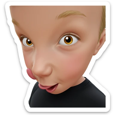 boy with tongue out sticker
