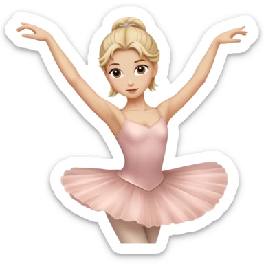 female ballet dancer, blond hair, elegant pose, no pink color sticker