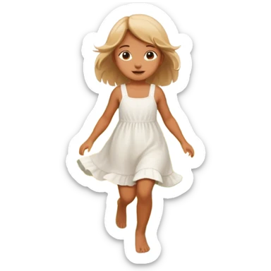 Little girl frolicking in a field sticker